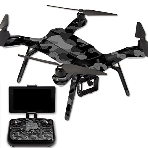 MightySkins Skin Compatible with 3DR Solo Drone Quadcopter wrap Cover Sticker Skins Black Camo