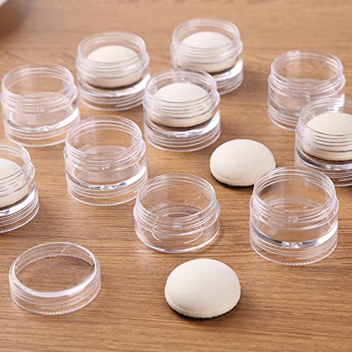 Mini Ink Blending Brushes Tools 2 Handle with 42 Refills Replacement Round Foams and 20 Plastic Storage Cases Stackable Jars Set for Scrapbooking Painting Art Supplies Tool Craft Cardmaking Drawing - color: 2 Handle+42 Domed Foam+20 Stackable Jars