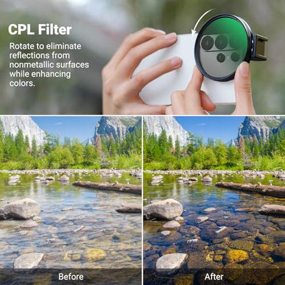 NEEWER 67mm Phone CPL Filter with Cold Shoe Clip, HD Circular Polarizer Lens Filter Accessories with Adjustable Polarization, Compatible with Android Samsung S26 Ultra iPhone 17 Pro Max & More, FL-113 - style: CPL w/Cold Shoe Clip