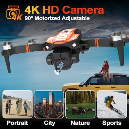LE-IDEA GPS Drone with Camera for Adults, IDEA12GPS Drone with Camera 4K - color: Orange