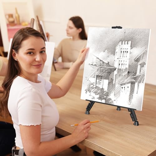 Art Painting Tripod Easel Stands, Portable Adjustable Display Artist Easels - style: Black-2pack