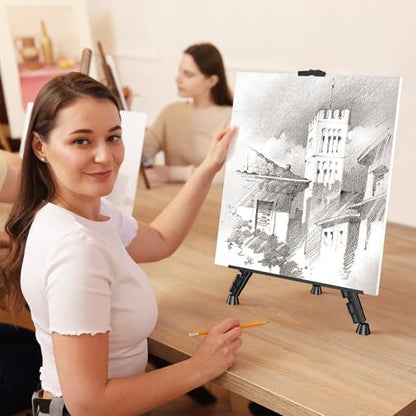 Art Painting Tripod Easel Stands, Portable Adjustable Display Artist Easels - style: Black-2pack