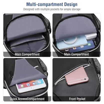 MOSISO Small Sling Bag for Men, Crossbody Shoulder Chest Daypack Bag - color: Space Gray