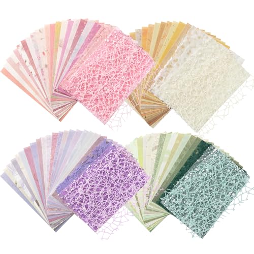 104 Sheets Textured Scrapbook Paper & Mesh Fabric Assorted Set, 4 Pack - color: Mesh Design