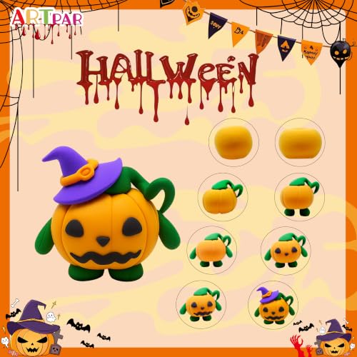 ARTPAR Kids Halloween Air Dry Clay Crafts, 12 Boxes Modeling Clay Kit