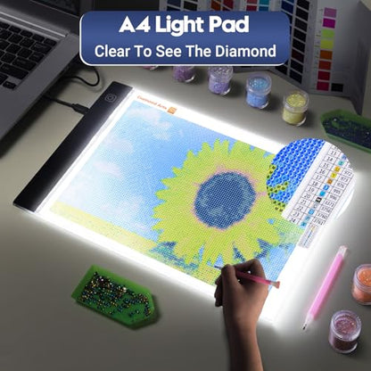 Guiseapue A4 Diamond Art Light Board, Ultra-Thin Light Pad for Painting