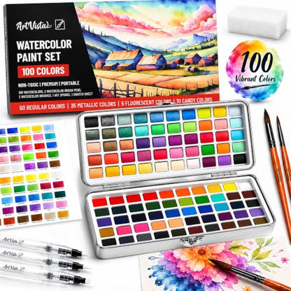 Watercolor Paint Set 100 Vibrant Colors for Adult Beginner Professional - color: Standard Set