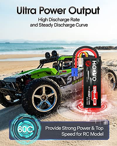 HOOVO 3S 11.1V Lipo Battery 5200mAh 80C HardCase Battery with EC5 Connector