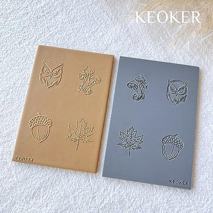 Keoker Polymer Clay Texture Sheets, Clay Texture Mat for Making Earrings Jewerly, Polymer Clay Earrings Tools (Fall Texture Sheet 3) - color: Fall texture sheet 3