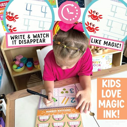 4 Grooved Writing Books for Kids 3-8 Large Reusable PreK Tracing Workbooks