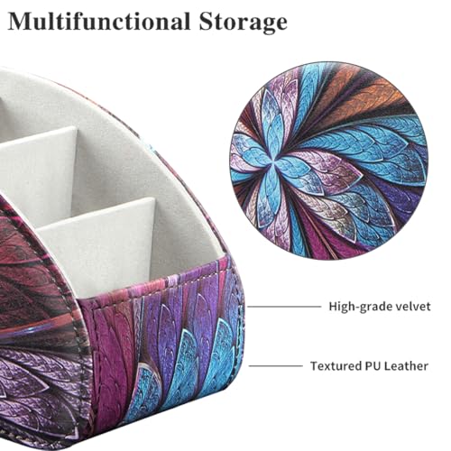 Remote Control Holder, 5 Compartments TV Remote Holder Caddy for Table - color: Fractal Flower, size: Large