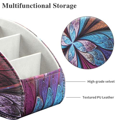 Remote Control Holder, 5 Compartments TV Remote Holder Caddy for Table - color: Fractal Flower, size: Large