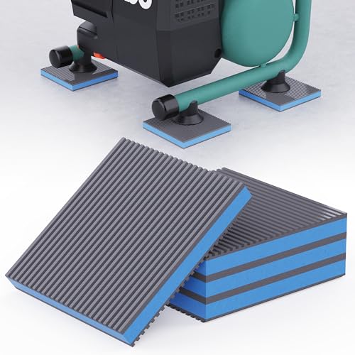 Anti Vibration Pads, Vibration Isolator Pads, Mechanical Vibration Damping Pads, Heavy Duty Rubber Isolation Pads, 3/8"Pre-Drill Hole Vibration Isolator Pad for Air Compressor - size: 6"× 6"×7/8"