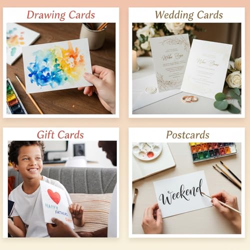 30 Watercolor Cards with Envelopes, 4 x 6 in, 300 GSM Cotton Paper