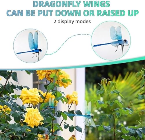 20 Pcs 5 Color Dragon Fly Clips, Visual Predator Deterrent Fake Dragonfly - color: 20 Pcs 5 Color