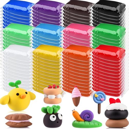 VioraWhite 72 Pcs 38oz Air Dry Clay Bulk Modeling Clay,Classic Color - color: Classic Color
