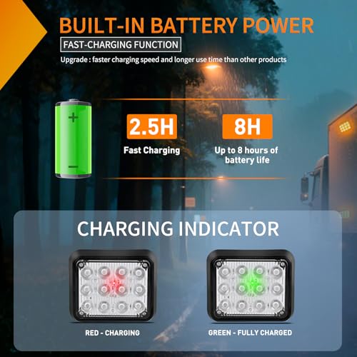 Nilight 12LED Magnetic Wireless Trailer Lights 2PCS Amber and White - color: 12LED Amber