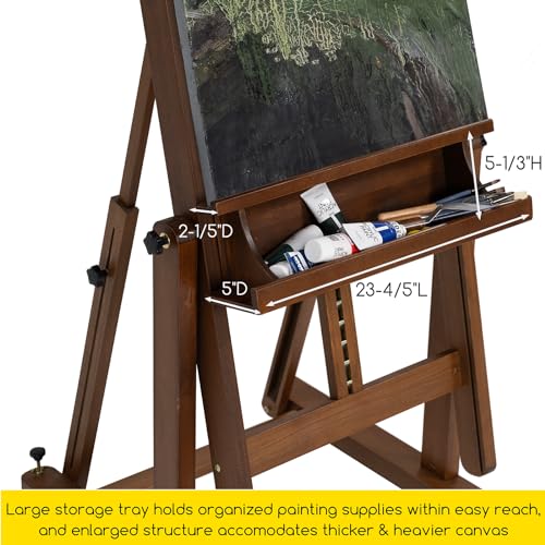 MEEDEN Enlarged H-Frame Art Easel: Solid Beech Wood Artist Heavy Duty Easel - color: Walnut, size: X-Large