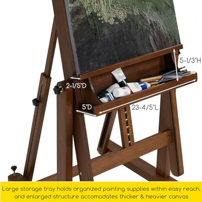 MEEDEN Enlarged H-Frame Art Easel: Solid Beech Wood Artist Heavy Duty Easel - color: Walnut, size: X-Large