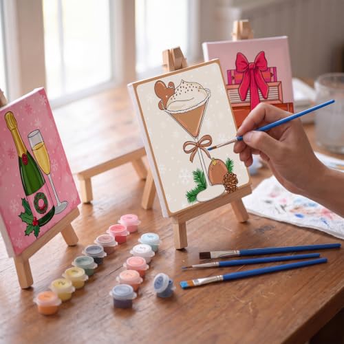YooNotee 6 Pack Christmas Paint by Numbers Kit - style: Pastel