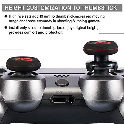 FPS Thumbstick Extender & Printing Rubber Silicone Grip Cover 2 Sets for PS5 & PS4 Controller (Danger of Kanji) - color: 10