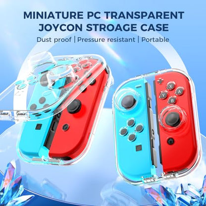 IINE Storage Case for Joy-con, Portable Dust-Proof Protective Box Compatible with Nintendo Switch Joy-Con, Switch/OLED PC Transparent Shell Case with Magnetic Closure - color: transparent
