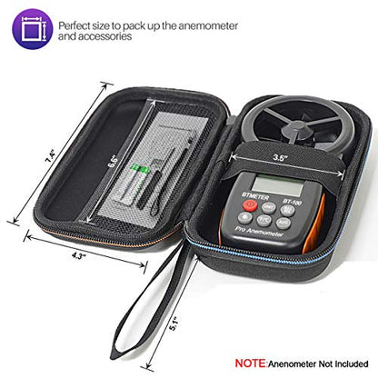 BTMETER Anemometer, Wind Speed Meter Gauge with Hard Travel Case for BT-100 Series - Ideal for Air Flow Testing, HVAC, Kayaking and Drones
