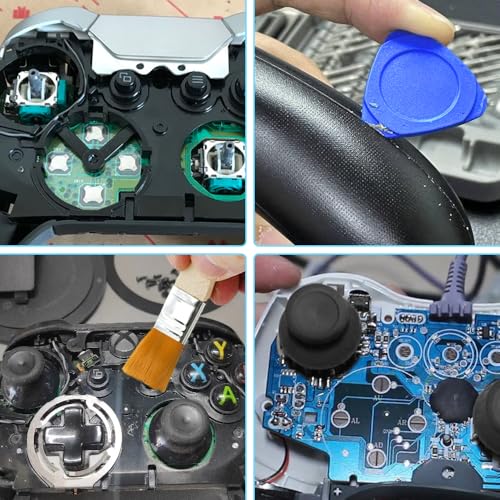 DLAND 19 Pcs Joysticks Replacement Parts Kit Compatible with Xbox One Controllers, Include Bumper Buttons, Replacement Thumbsticks, Hat Silicone, brush, Hat Covers with Repair Screwdriver Kit