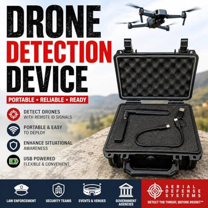 Police Drone & Pilot Detection Kit– Handheld Drone Detection & Tracking Tool | Real-Time Alerts for Law Enforcement, Event Security & Emergency Response | Portable Airspace Awareness Device