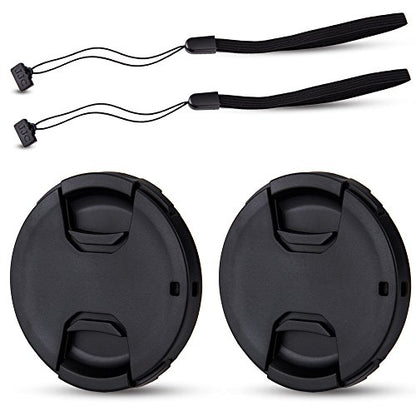 JJC 2-Pack 52mm Front Lens Cap Cover with Cap Keeper Leash for Camera Lens - size: 52mm