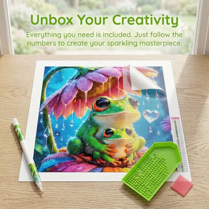 YCZO 5D Frog Diamond Art Painting Kits for Adults Beginners-12x12Inch