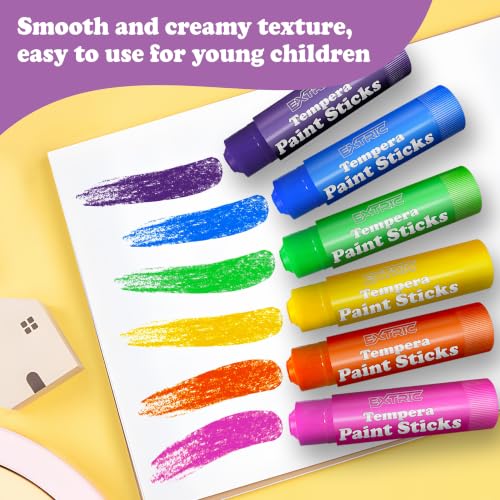 EXTRIC Tempera Paint Sticks for Kids 24 Twist Crayons Washable bonus Book