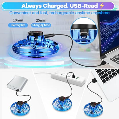 Vantexi Drone for Kids Flying Toys, 2026 Upgrade LED Fidget Spinner - color: Blue, size: 1 PC