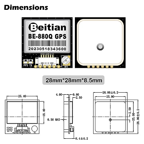 BE-880Q GPS Module with Flash QMC5883L Compass GPS Antenna TTL Level 38400bps for Arduino Raspberry Pi Aircraft Pixhawk APM Flight Controller - color: BE-880Q