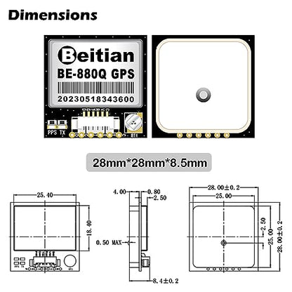 BE-880Q GPS Module with Flash QMC5883L Compass GPS Antenna TTL Level 38400bps for Arduino Raspberry Pi Aircraft Pixhawk APM Flight Controller - color: BE-880Q