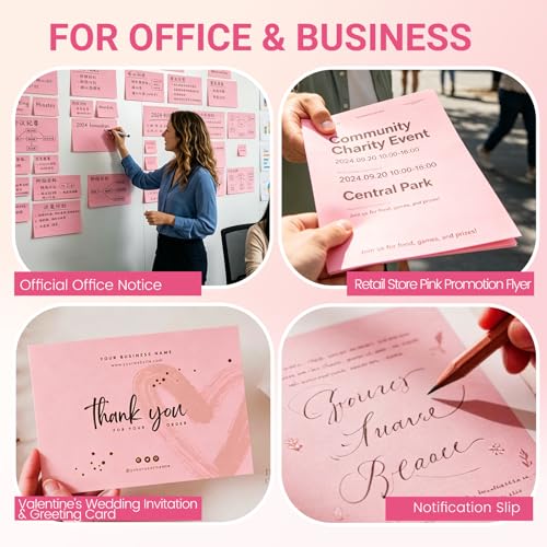 8.5x11 Inches Colored Copy Paper, 600-Sheets Pastel Pink Printer Paper - color: Pink