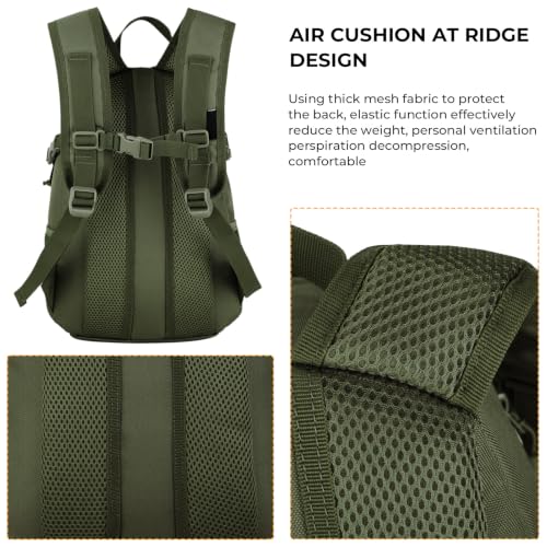 ArcEnCiel 10L/20L Mini X-Small Tactical Backpack MOLLE Daypack Gear Pack Camping Bag with Patch - color: Green, size: 20L