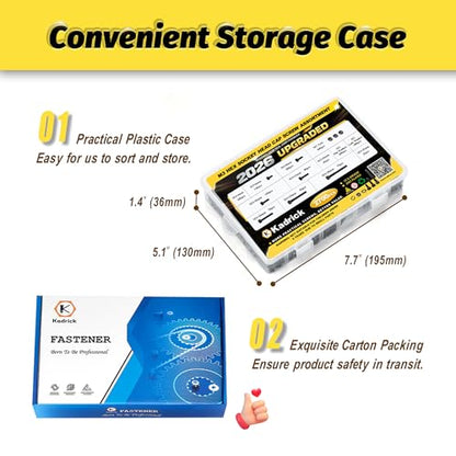 KADRICK 2700PCS M3 Screws Assortment Kit,Hex Socket Cap Head M3 Bolts Kit - size: M3 2700Pcs