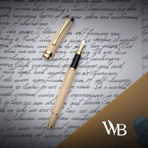 Wordsworth & Black Luxury Bamboo Maple Calligraphy Pen Set, 6 Nibs - color: Maple Wood