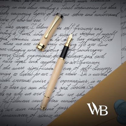 Wordsworth & Black Luxury Bamboo Maple Calligraphy Pen Set, 6 Nibs - color: Maple Wood