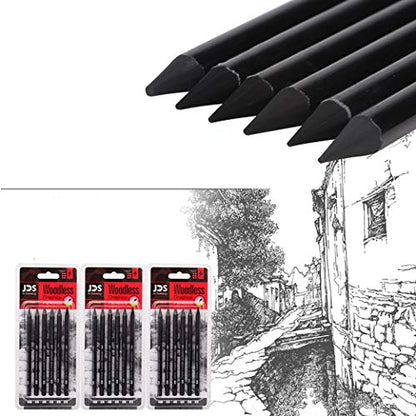 YYMIYU Full Graphite Pencils set 6 Piece.HB/2B/4B/6B/8B/EE (lead pencil) - style: suit