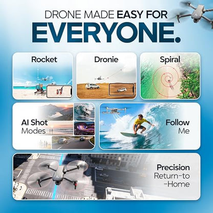 DCX Volo X EZ AI Drone - Drones with 4K Camera & 360° Obstacle Avoidance