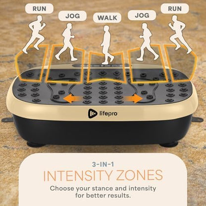 Lifepro HexaPlate Lite Compact Vibration Plate with Magnetic Acupoints - color: Light Gold