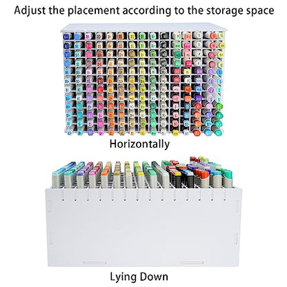 SANFURNEY Marker Organizer for 180 Markers, Desktop Storage Rack - size: Rack for 180 Markers - White