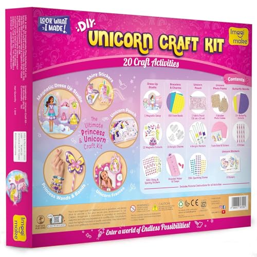 Imagimake Unicorn Craft Kit, 20 Mess-Free Creative Activities for Girls - style: Unicorn Craft Kit
