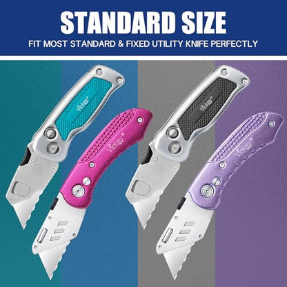 Vickay Utility Knife Blades, SK5 Box Cutter & Razor Blades-Serrated Edge - color: Silver-serrated, size: 30 Pack