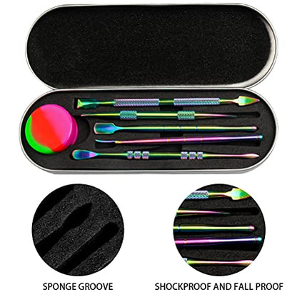 6-Piece Wax Carving Tool Set, Double-Ended Stainless Steel, Rainbow - color: Rainbow Color