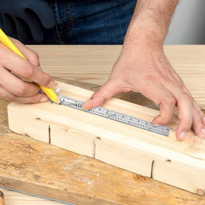 6 Pc Pocket Ruler with Detachable Clip,Precision Pocket Ruler 6 Inch 15 cm