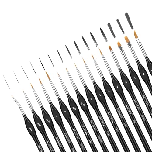GETHPEN Miniature Paint Brushes, Micro Detail Paint Brush Set, 15pcs - size: 15 Sizes