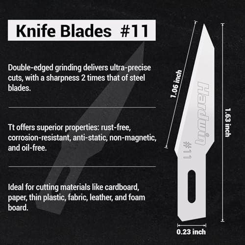 10-Pack #11 Ceramic Craft Knife Blades with 1 Aluminum Alloy Handle
